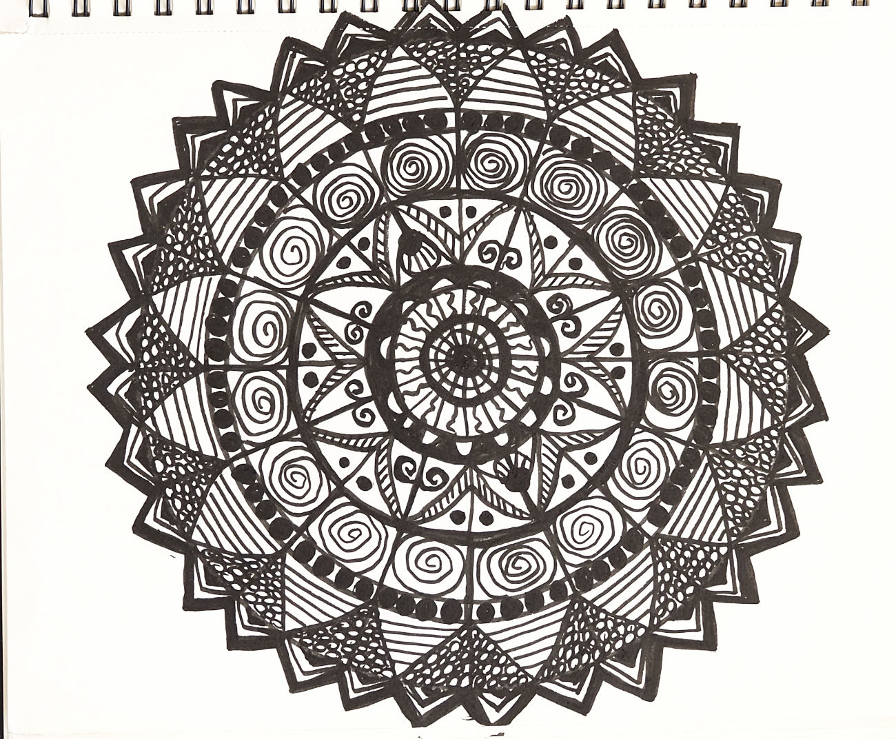 Zeichnung aus einem Kurs mit Angelika Hentschel, Mandala
