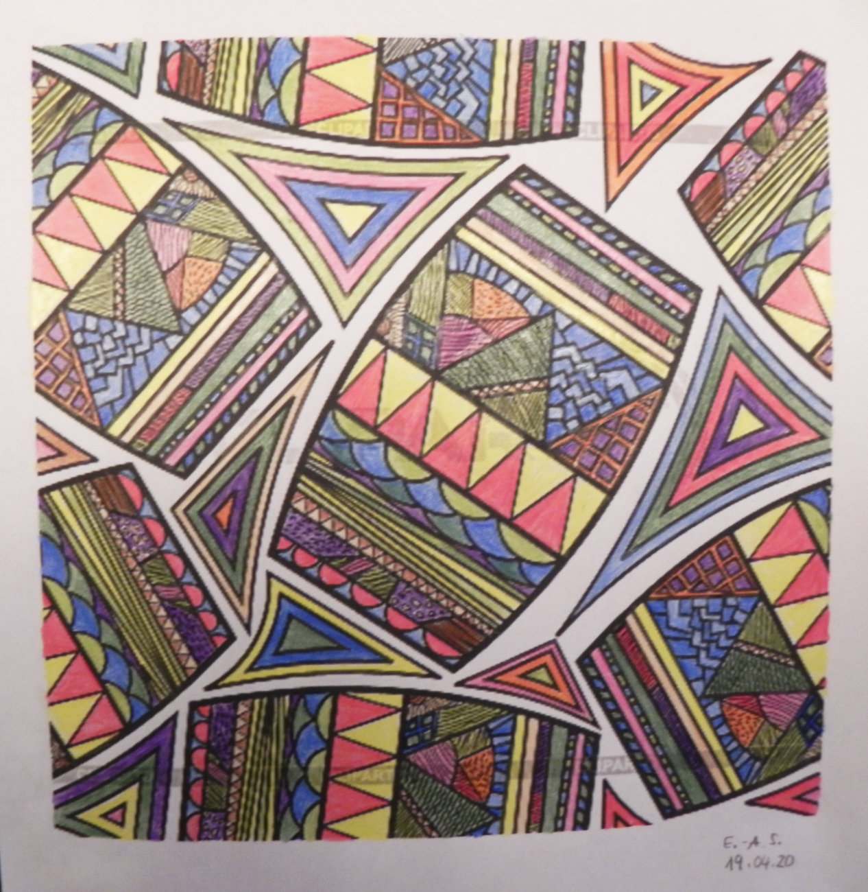 Zentangle von Alexa Schwarz (Kurs Angelika Hentschel)